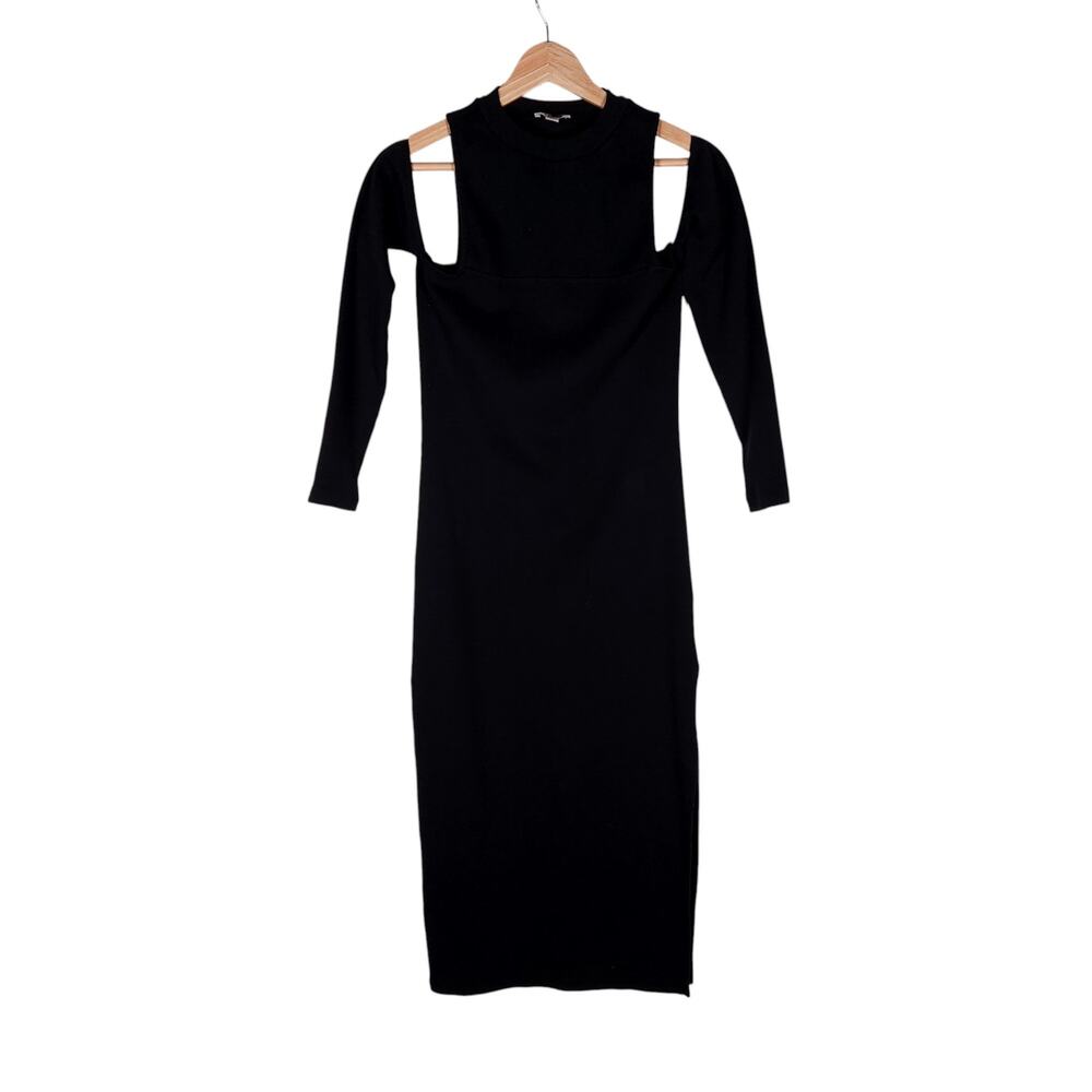 Signedblake The Drop Sweater Dress Medium Black Cut Out Midi Dark Academia